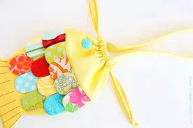 布艺教程丨WOW 太可爱的小鱼束口袋图片