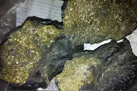 为什么煤炭里面会有金灿灿的东西，这是什么？今天算长见识了图片