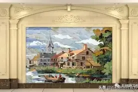 罗马柱背景墙除了搭配山水画，你还可以搭配这石画图片