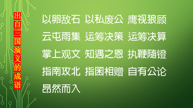 198个出自《三国演义》中的成语，每一个都出自一个故事