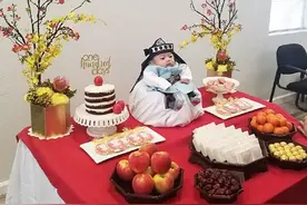 总裁爸为儿子举办百日宴，斥资超百万，网友酸了：这是继承王位吗图片