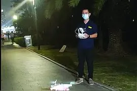 厦门筼筜湖开展强力清网专项整治行动，首次“水陆空”立体出击：无人机高空劝导 垂钓者闻声收竿图片