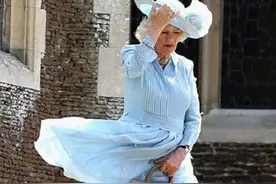 王妃遇到风吹起长裙：卡米拉狼狈，凯特惊慌失措，戴安娜宛如仙女图片