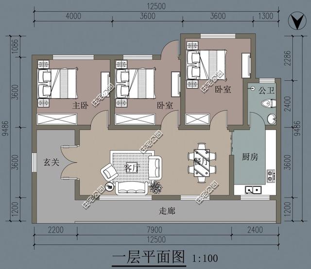 别拿一层不当别墅！4套一层户型图纸，农村养老房的最佳选择