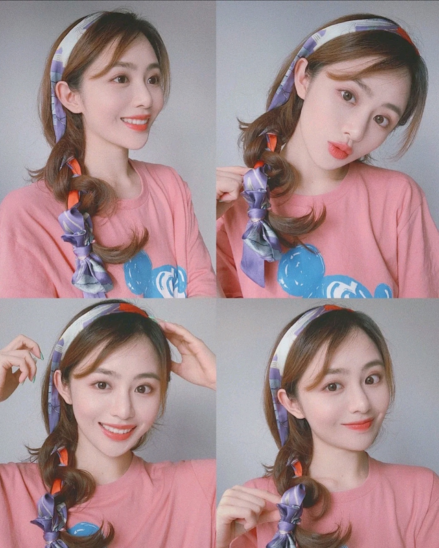 发带里的小碎花会让这种美感加倍,多一点弧度就更美了.