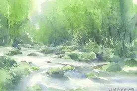 日本画家春崎幹太风景水彩画图片