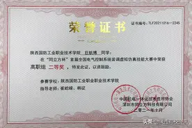 陕西国防职院荣获首届全国电气控制系统装调虚拟仿真技能赛二等奖图片