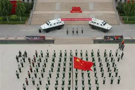 仪式感满满，退伍老兵和军犬向军旗告别图片