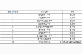 贵州省十大高中名校：贵阳一中、兴义八中、贵阳三实上榜图片