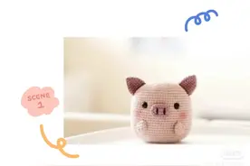 钩针图解玩偶-粉色小猪图片