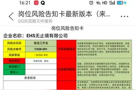 岗位风险告知卡图片