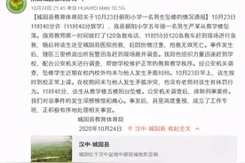 汉中一小学生教学楼坠楼，官方通报图片