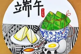 儿童画教程｜传统节日主题画--美味的端午节图片