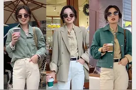 不要低估会穿搭的女生，她只有158cm，会穿搭术“偷偷长高”图片