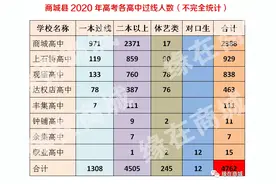 商城县2020年高考成绩汇总，各高中过线人数来啦图片