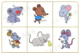 十二生肖动物简笔画素材大全，画法简单，小白也能学会画小动物图片