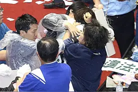 恶名昭彰女“绿委”踢到铁板，被女“蓝委”怒抓头发两人大打出手图片