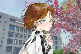 济南高中女生用漫画和校园隔空合影图片