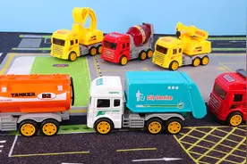 宝宝认识小汽车：挖掘机搅拌车垃圾车油罐车起吊机自卸车玩具视频封面