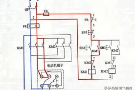 单相电机通过接触器实现正反转图片