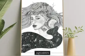 插画家耗费1年时间，硬是用数不清的点点，点出12星座​插画图片