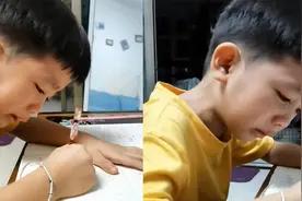 小朋友写作业到"崩溃"，看到窗外天黑后哭喊：太阳都快升起来了图片