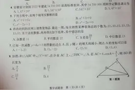 安徽省2020年中考数学试题图片