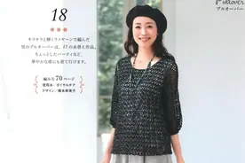 一件春夏季节穿着的黑色套衫，七分袖设计，很美图片