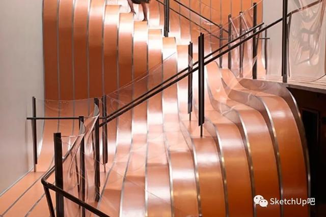 最浪的奇葩楼梯建模,SU依然轻松搞定?
