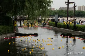 小黄鸭水上跑“马拉松”，还有配速鸭医疗鸭，创意比赛萌翻全场图片