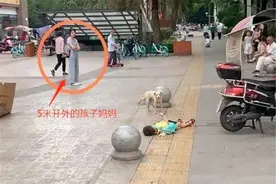 倔强母子街头僵持良久，获大片支持声：孩子打滚扶或不扶是门学问图片