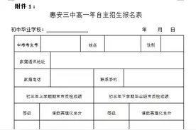 惠安三中2020年高一年自主招生方案图片