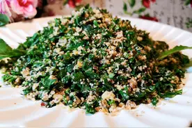 野菜马兰头怎么吃，教你搭配豆腐渣炒着吃，清香味美，营养又好吃图片