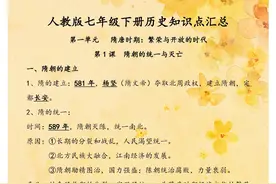 人教版：七年级下册历史知识点总结！非常全面，想考高分的看进来图片