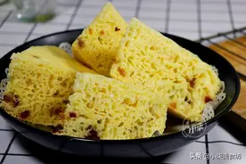 发糕懒人做法，一碗面粉3个鸡蛋，筷子一搅，松软不塌陷，超好吃图片