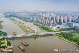江苏南通：运河分水岛景观 尽显生态之美图片
