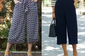 8个码 舒适七分裤阔脚裤裁剪图参考图片