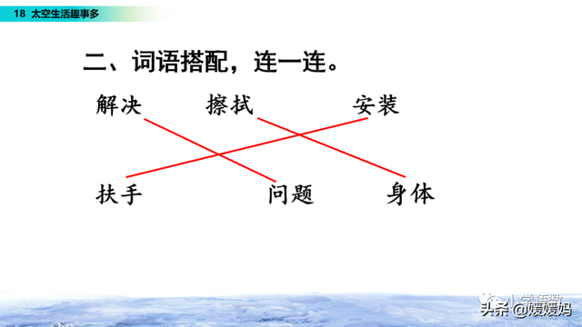 二年级下册语文课文18《太空生活趣事多》图文详解及同步练习