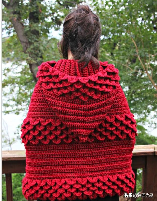 温暖毛线钩鱼鳞的方法