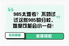 985太难考？不妨试试这些985的分校，难度可能会小一点图片