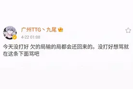 TTG失败后，九尾凌晨发文自责求骂，法刺不会玩了，诺言：辣鸡图片