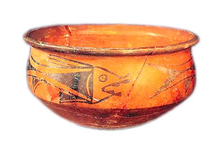 带刻纹的赤鹿角化石