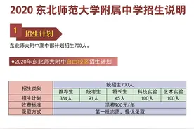 东北师大附中（自由校区）计划招700名学生，长春市实验中学计划招790名学生图片