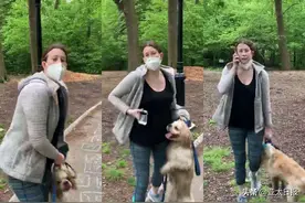 美国白人女子遛狗不拴绳，被黑人劝阻后报警称对方要杀她图片