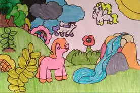 六岁女儿的画，一幅一个故事，我的教育就是:她负责画我负责欣赏图片
