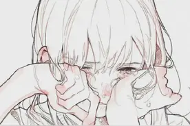 偶尔也会有点小情绪～少女漫画线稿图片