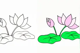 儿童简笔画教程｜几分钟学画卡通荷叶荷花，是不是很简单呢？
