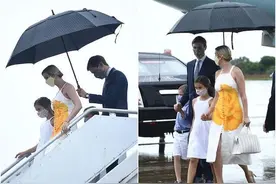 伊万卡一家4口戴口罩现身，女儿皮肤黑腿比妈粗，儿子剃发大变样图片