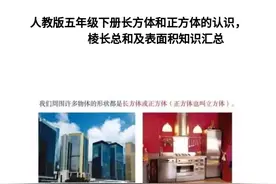 人教版五年级下册长方体和正方体棱长总和、表面积 知识汇总图片