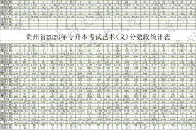 贵州省2020年专升本考试艺术分数段统计表图片